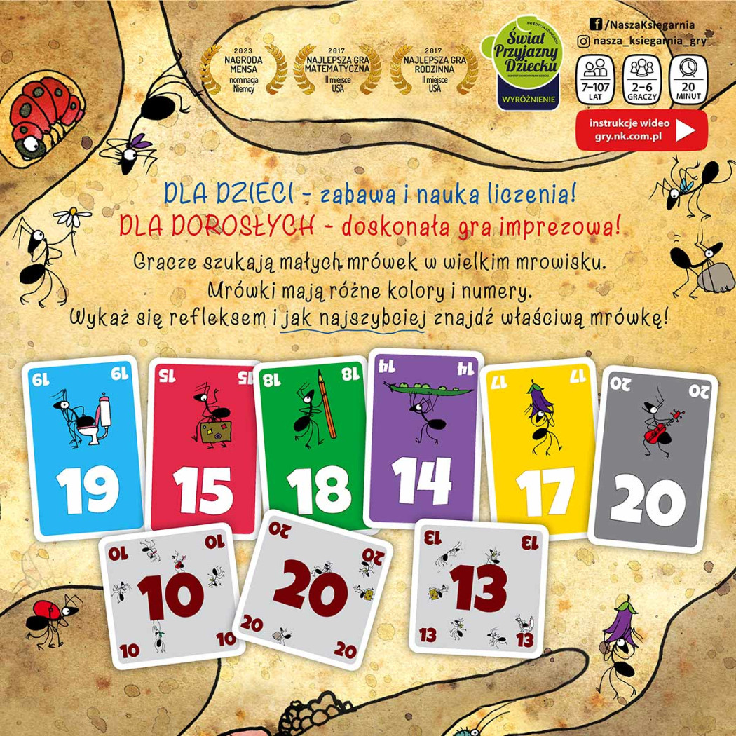 Mrówki - Matematyczna Gra Rodzinna i Towarzyska - Reakcja i Liczenie - Nasza Księgarnia
