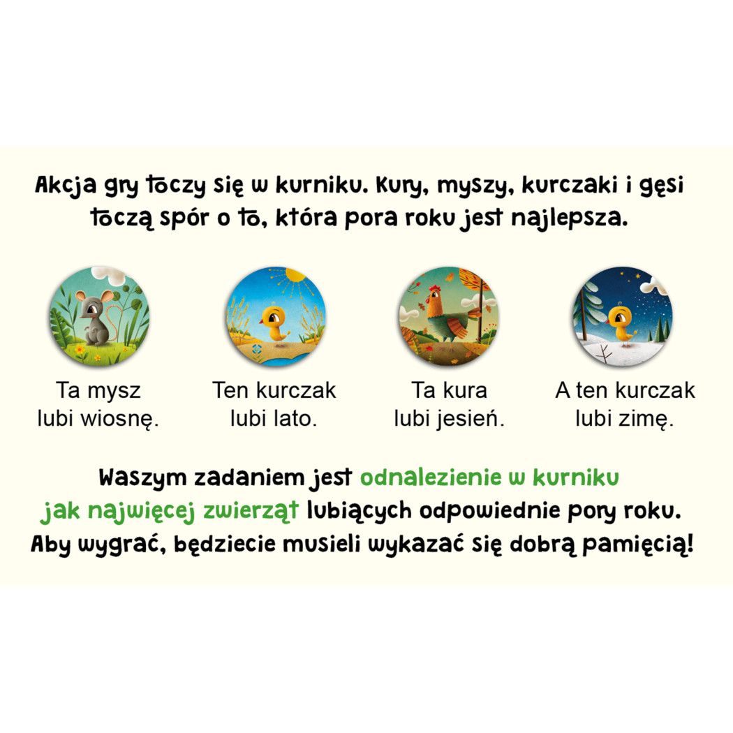 Cztery Pory Roku - Kurnik 2 - Prosta Gra Rodzinna - Memo Zapamiętywanie - Nasza Księgarnia