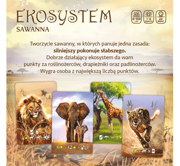 Sawanna - Ekosystem 3 - Karciana Gra Rodzinna - Nasza Księgarnia