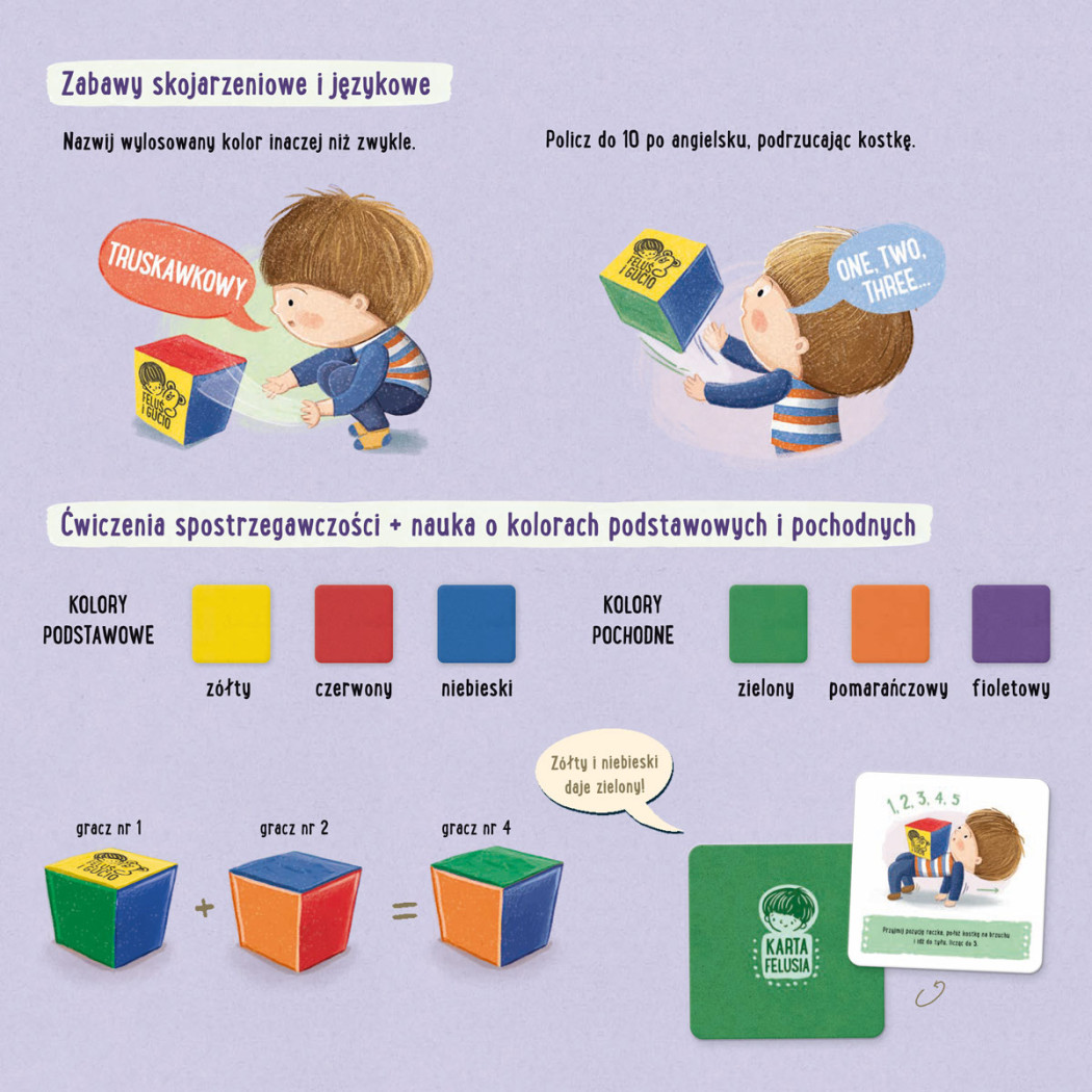 Feluś i Gucio grają w kolory - Rodzinna Gra Edukacyjna - Nasza Księgarnia