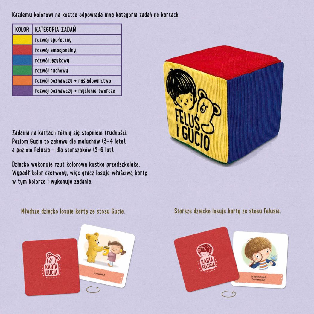 Feluś i Gucio grają w kolory - Rodzinna Gra Edukacyjna - Nasza Księgarnia