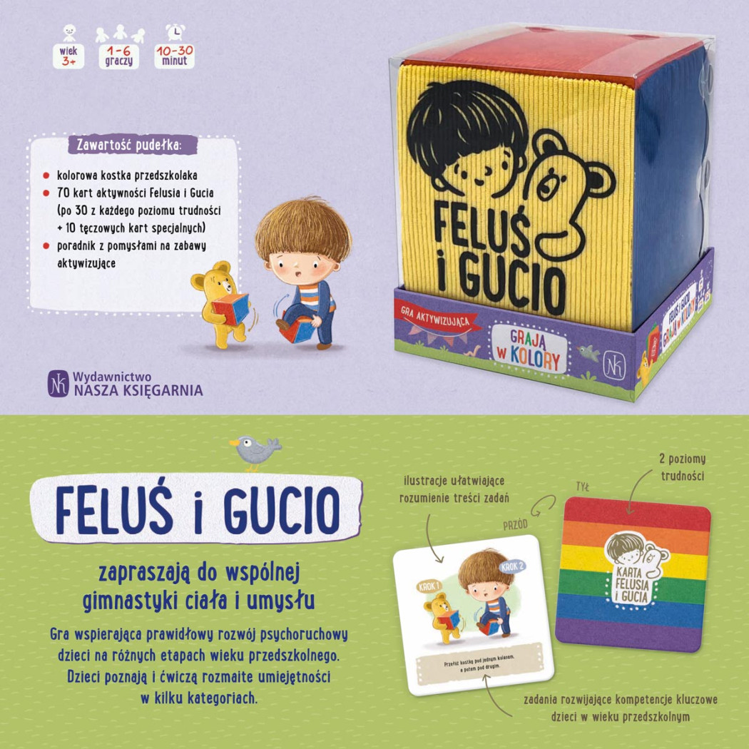 Feluś i Gucio grają w kolory - Rodzinna Gra Edukacyjna - Nasza Księgarnia