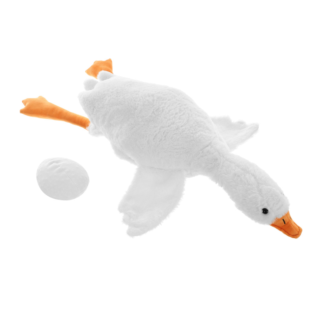 Grzejąca Pluszowa Gęś XL 90 cm - Pluszak z Grzejącym Jajem z Pestek Wiśni - Froster