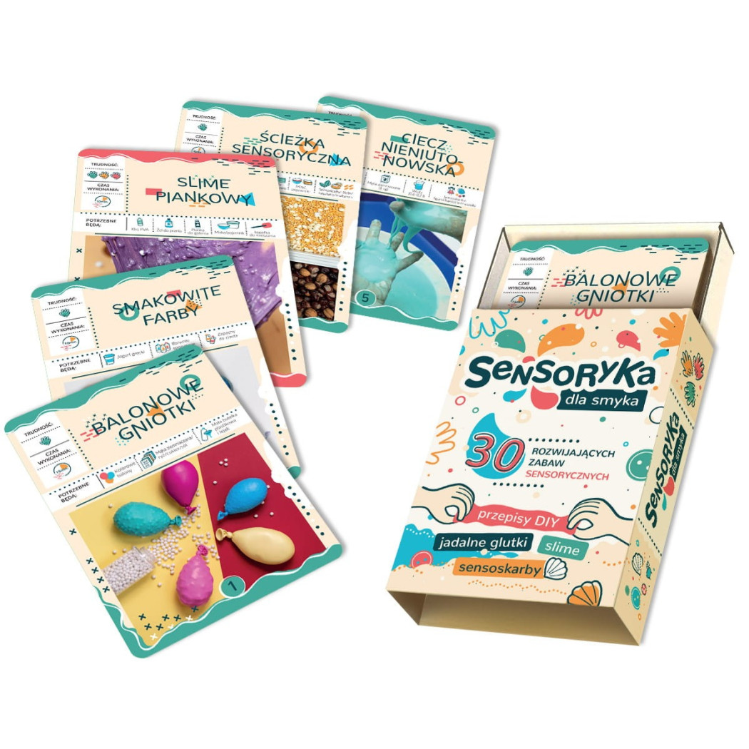 Sensoryka dla Smyka - 30 rozwijających zabaw sensorycznych - TATA ROBI KSIĄŻKI