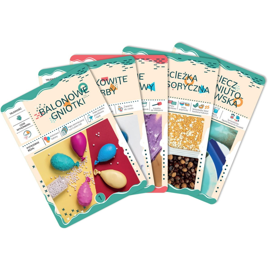 Sensoryka dla Smyka - 30 rozwijających zabaw sensorycznych - TATA ROBI KSIĄŻKI