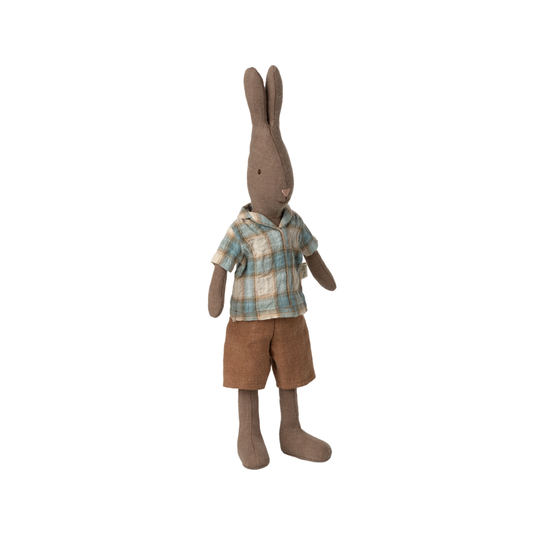 Brązowy Króliczek w Koszuli i Spodenkach 28 cm - Rabbit size 2 - Maskotka Przytulanka - Maileg