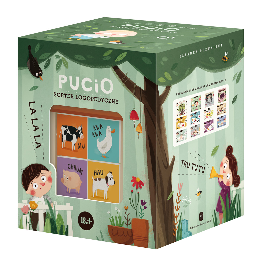 Pucio - Sorter Logopedyczny - Drewniana Zabawka z Serii Pucio - Nasza Księgarnia