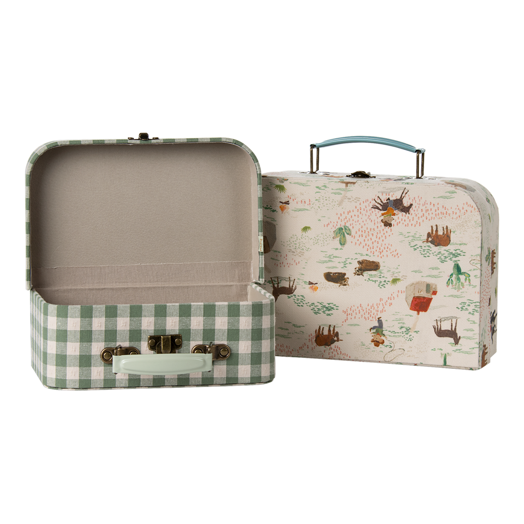 Kucyki i Zielona Kratka - Zestaw Dwóch Walizek do Przechowywania - Maileg