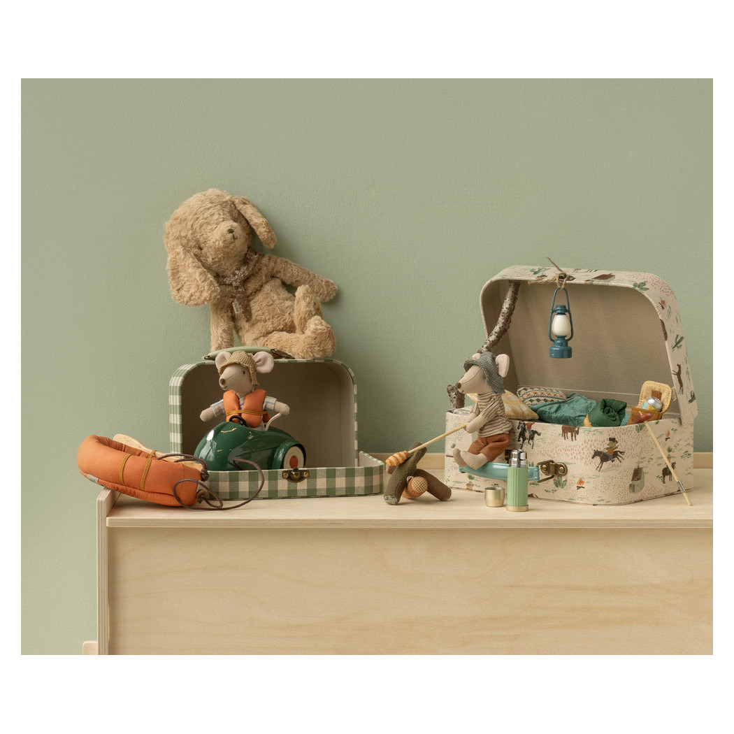 Kucyki i Zielona Kratka - Zestaw Dwóch Walizek do Przechowywania - Maileg