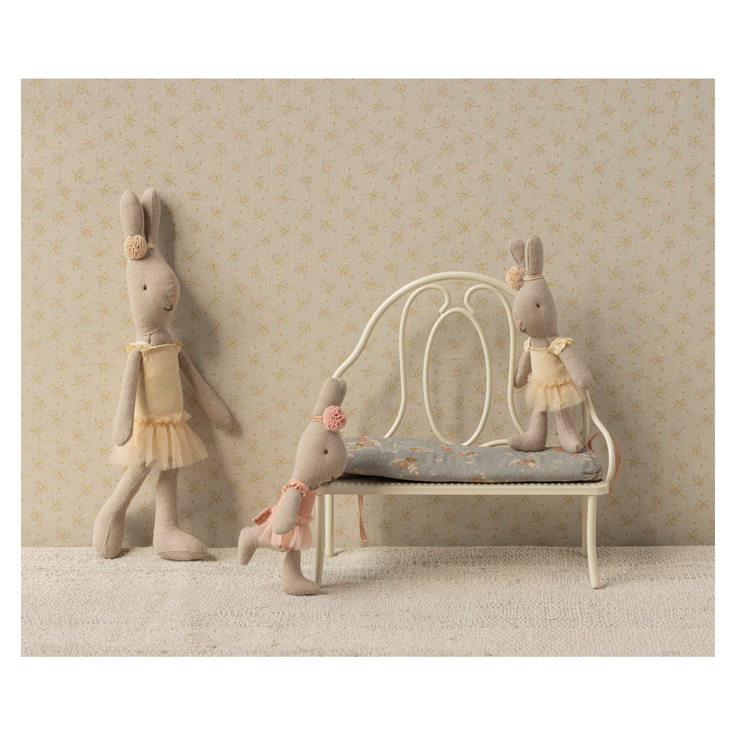 Biała Ławka z Poduszką - Akcesoria dla Myszek i Króliczków - Maileg