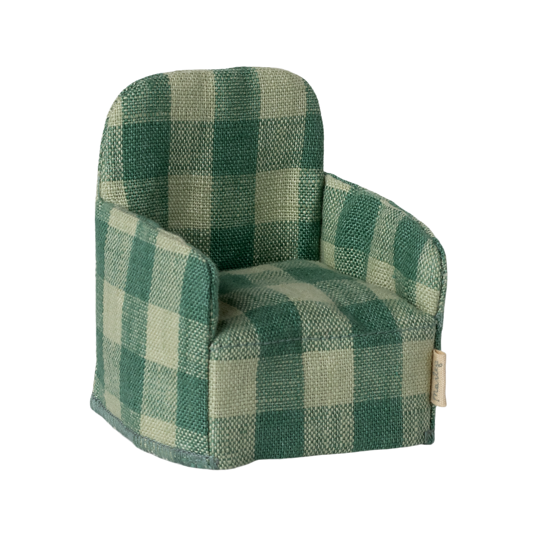 Zielony Fotel w Kratę - Chair Mouse Green - Akcesoria Dla Myszek - Maileg