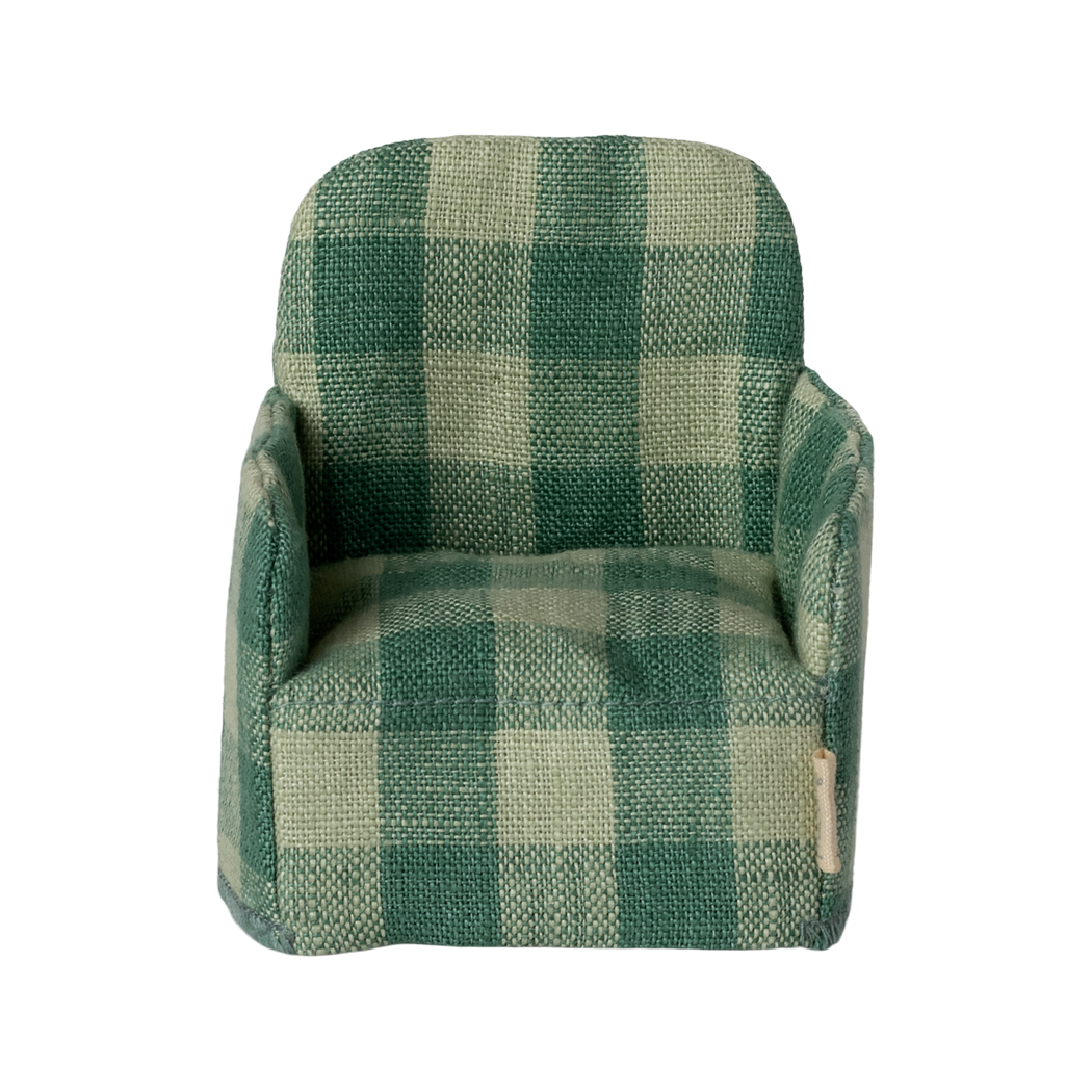Zielony Fotel w Kratę - Chair Mouse Green - Akcesoria Dla Myszek - Maileg