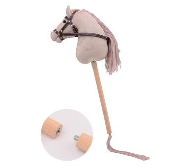 Beżowy Hobby Horse - Koń na Kiju/Patyku Deluxe 80 cm - Holly