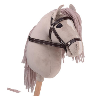 Beżowy Hobby Horse - Koń na Kiju/Patyku Deluxe 80 cm - Holly