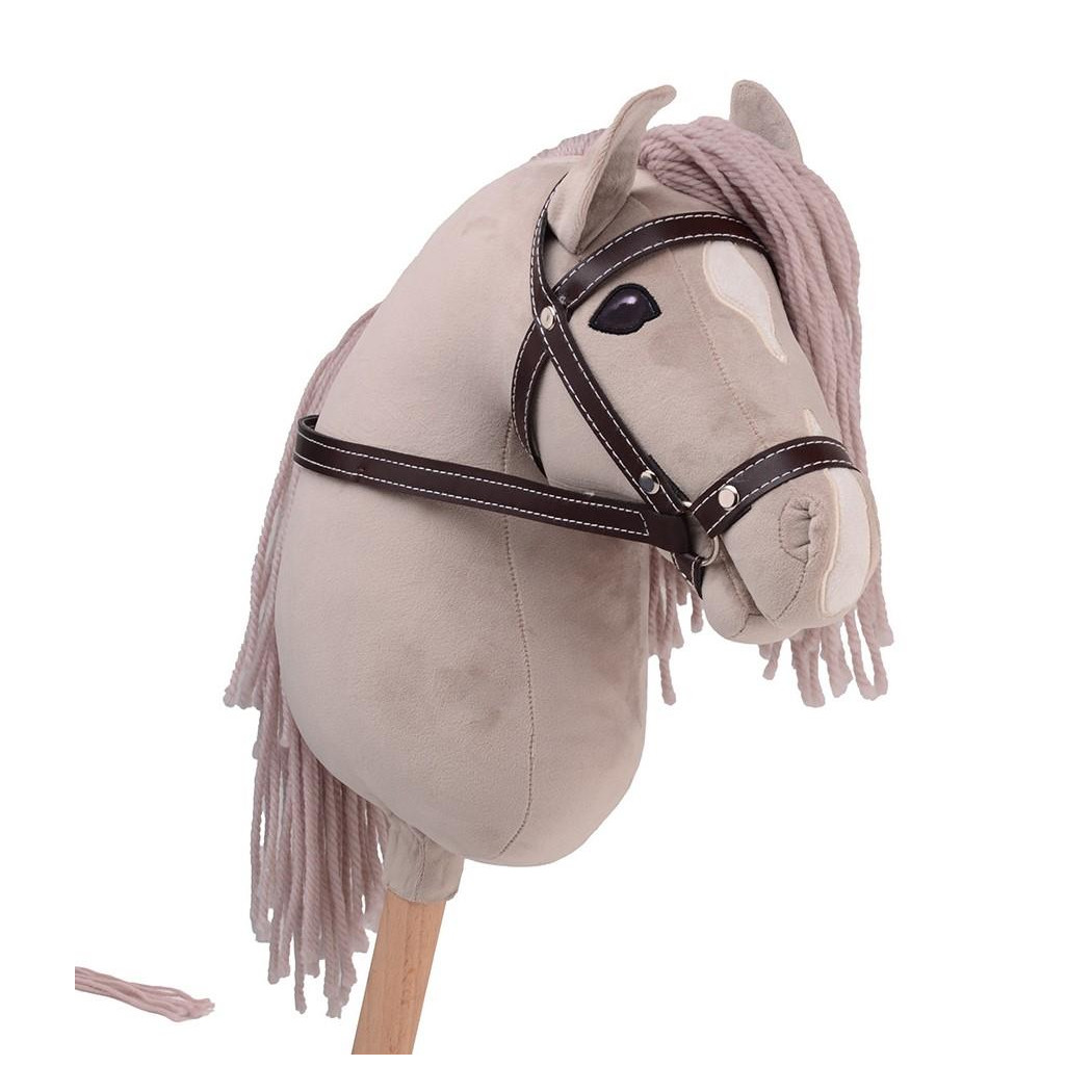 Beżowy Hobby Horse - Koń na Kiju/Patyku Deluxe 80 cm - Holly