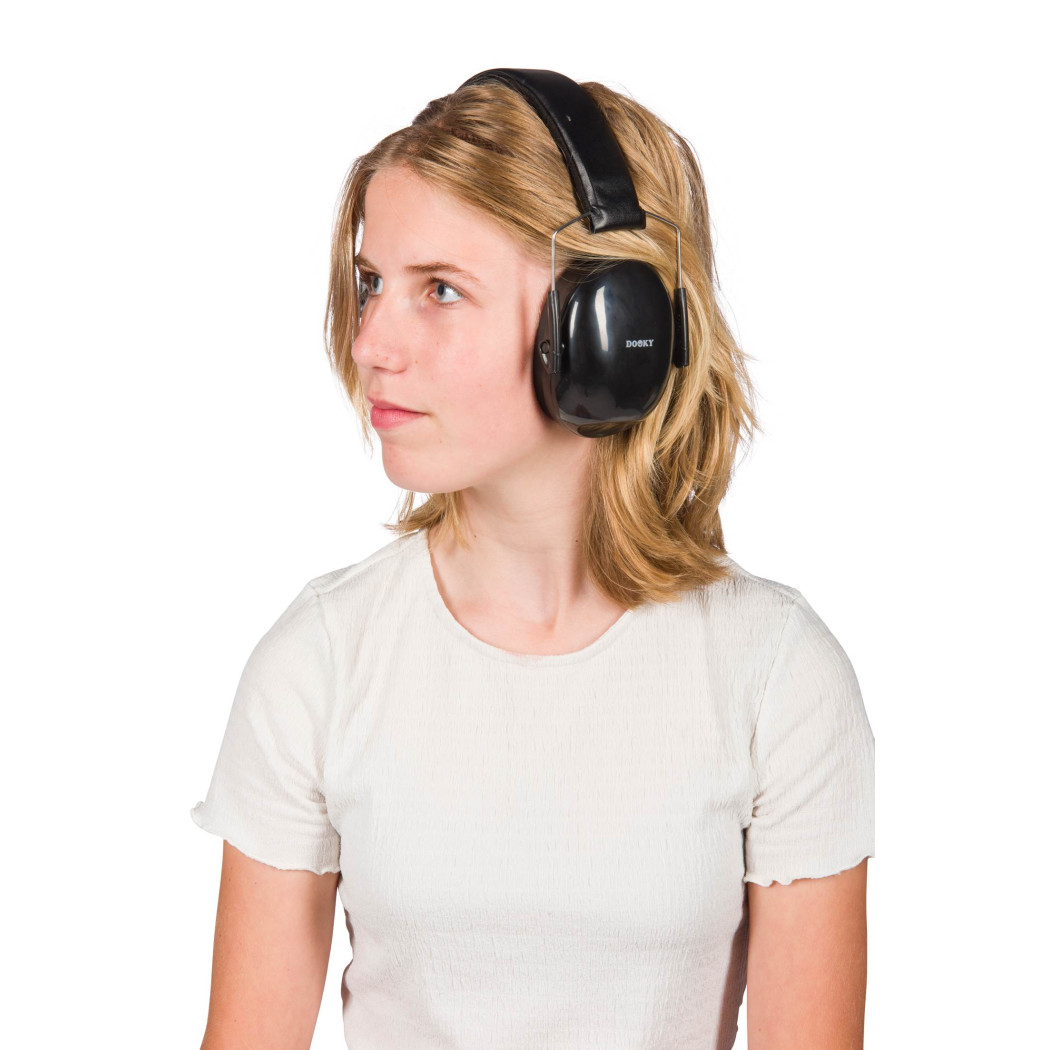 Czarne Słuchawki Ochronne Junior - Rozmiar 5-16 lat - Dooky
