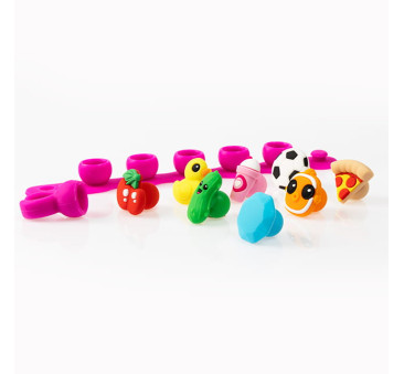 Różowa Biżuteria Plip Charms - Bransoletka, Pierścionek i 8 Charmsów - Fat Brain Toys