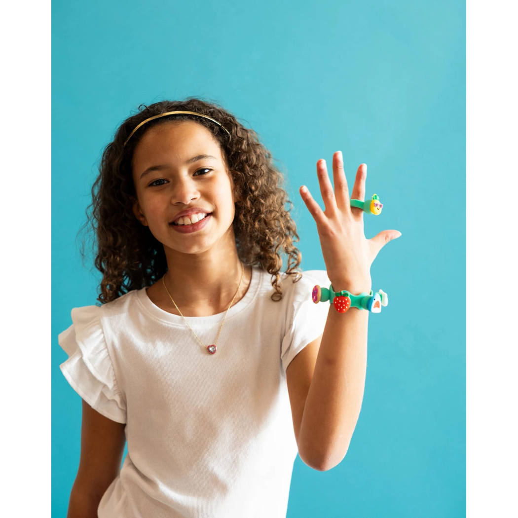 Różowa Biżuteria Plip Charms - Bransoletka, Pierścionek i 8 Charmsów - Fat Brain Toys