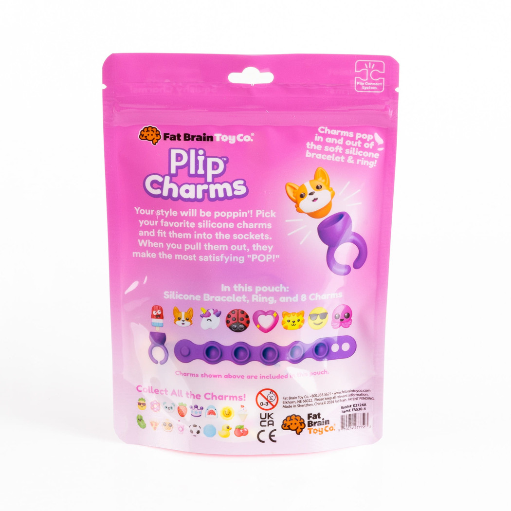 Fioletowa Biżuteria Plip Charms - Bransoletka, Pierścionek i 8 Charmsów - Fat Brain Toys
