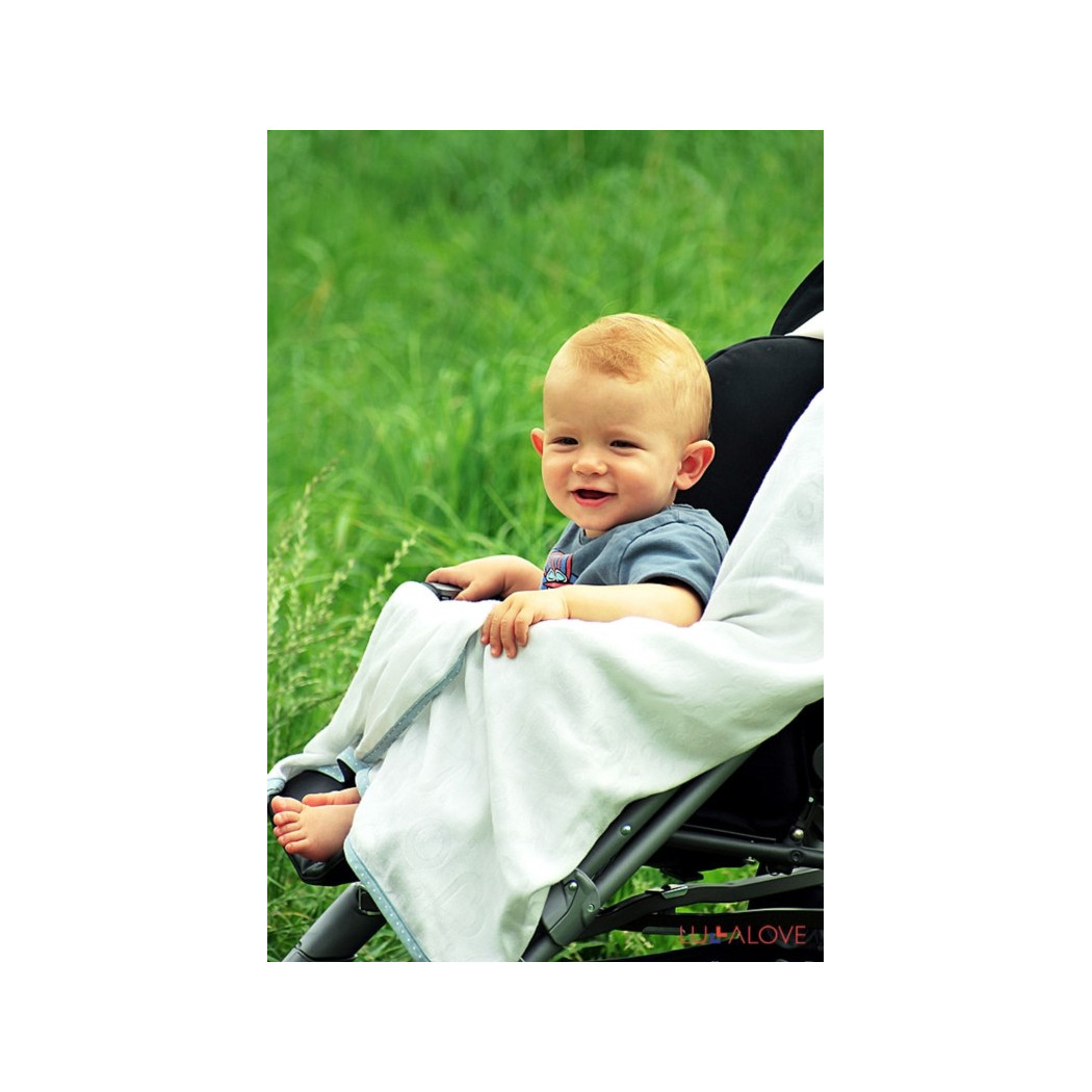 SupeRRO junior blue - otulacz / kocyk bambusowy 110x110cm - LullaLove