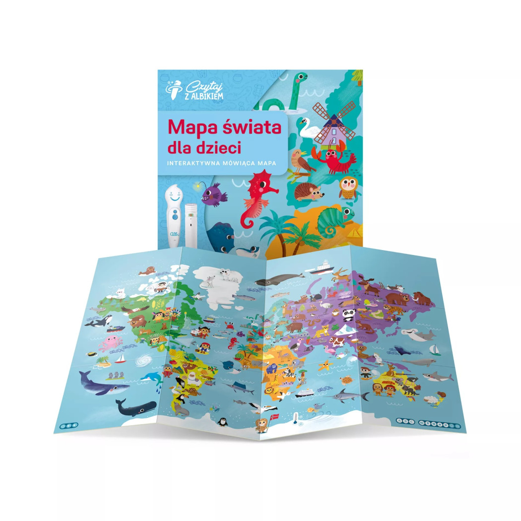 Interaktywna Mówiąca Mapa Świata dla Dzieci - Czytaj z Albikiem - Albi