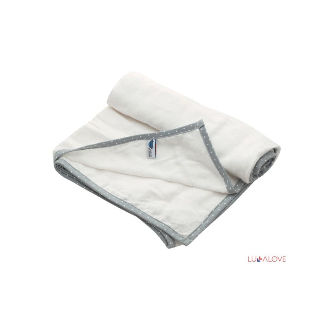 SupeRRO junior ecru - biały - otulacz / kocyk bambusowy 110x110cm - LullaLove