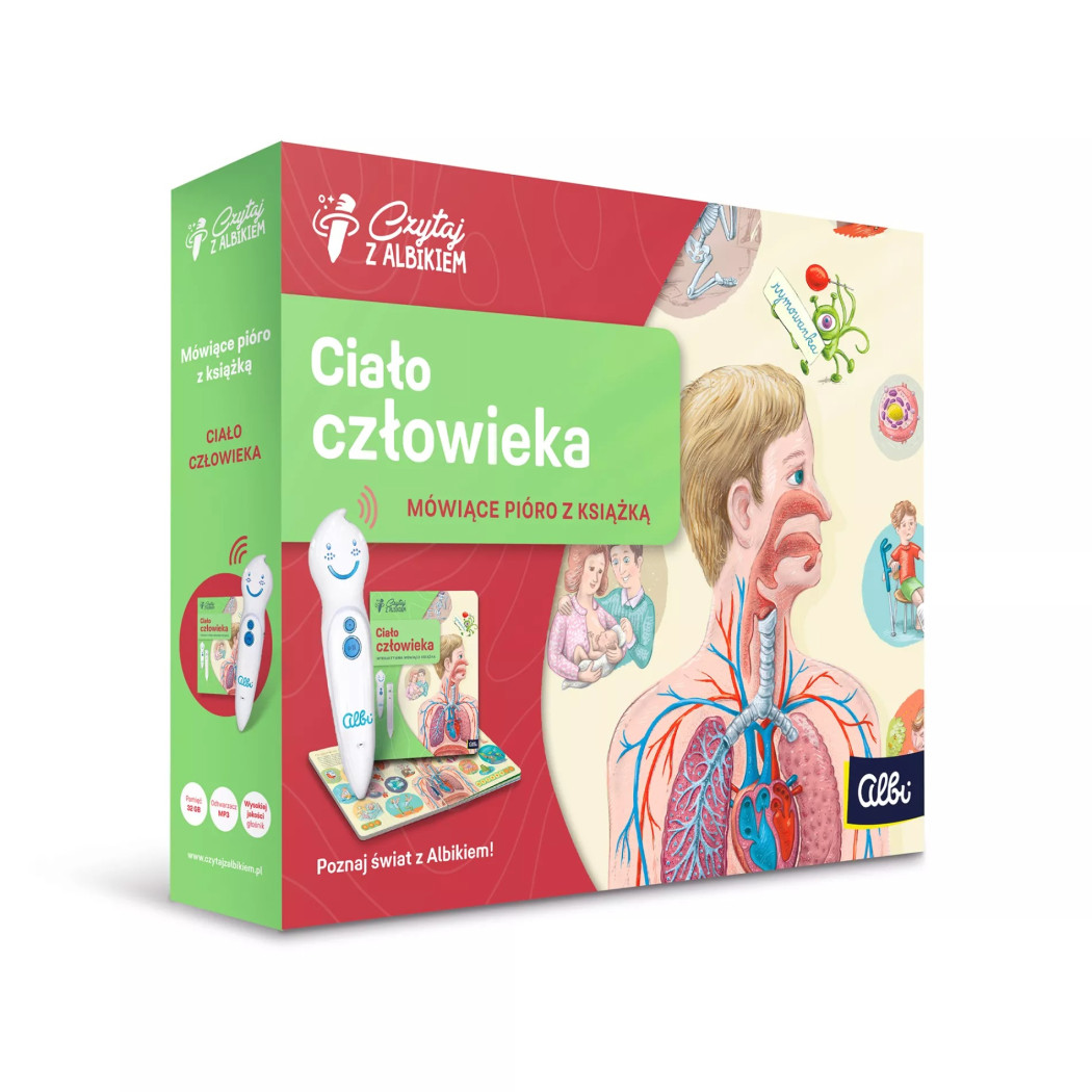 Zestaw Ciało Człowieka - Mówiące Pióro z Książką - Czytaj z Albikiem - Albi