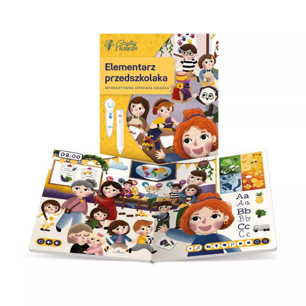Zestaw Elementarz Przedszkolaka - Mówiące Pióro z Książką - Czytaj z Albikiem - Albi