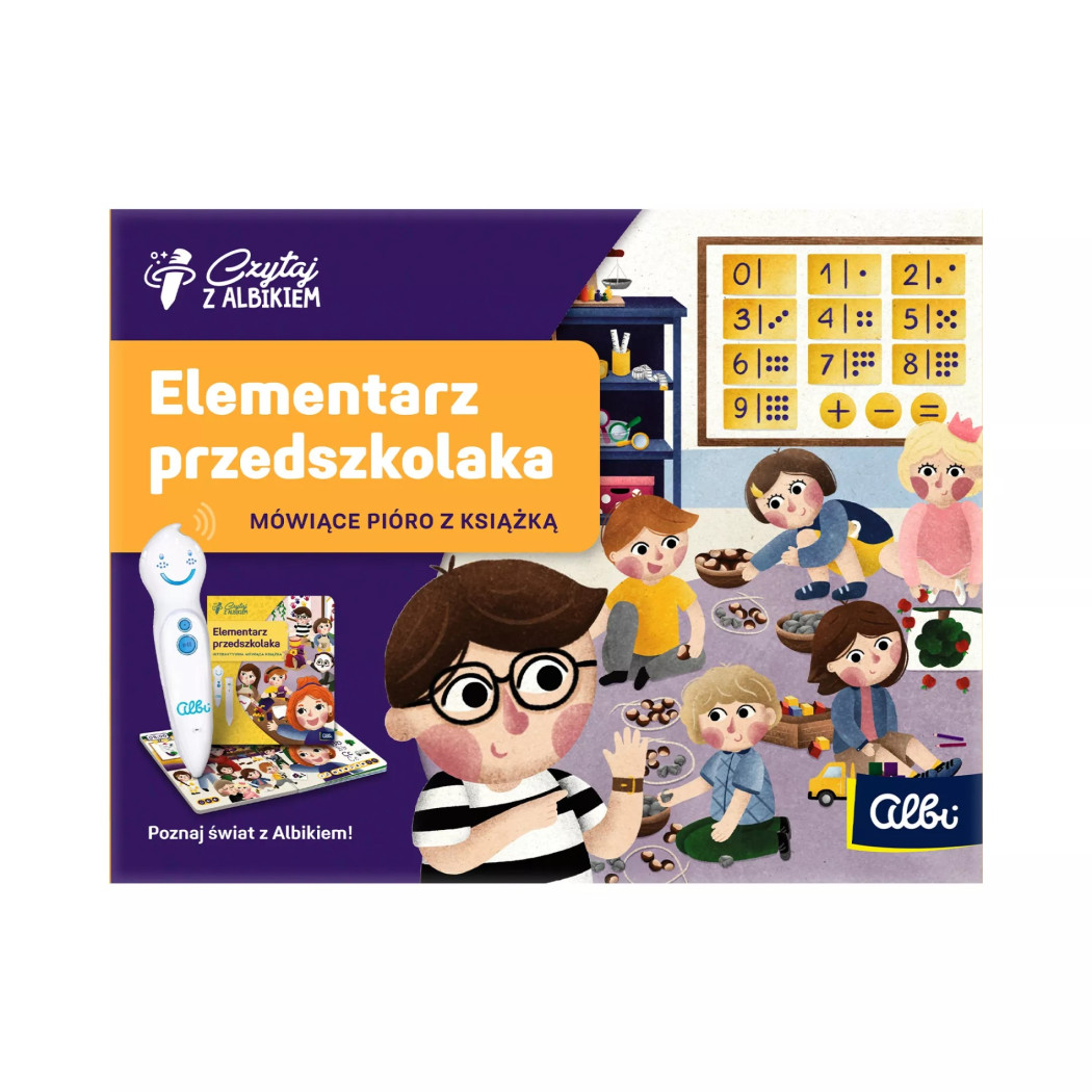 Zestaw Elementarz Przedszkolaka - Mówiące Pióro z Książką - Czytaj z Albikiem - Albi