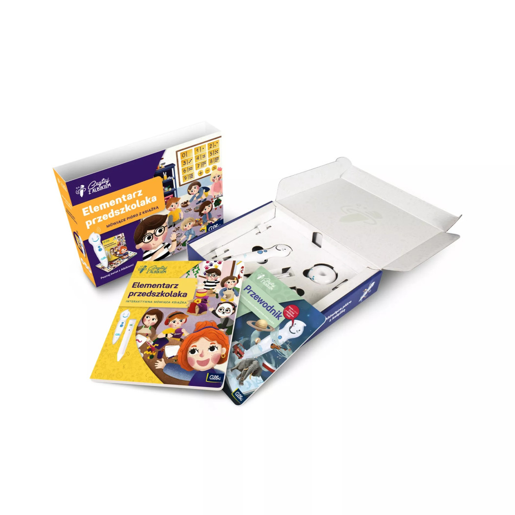 Zestaw Elementarz Przedszkolaka - Mówiące Pióro z Książką - Czytaj z Albikiem - Albi