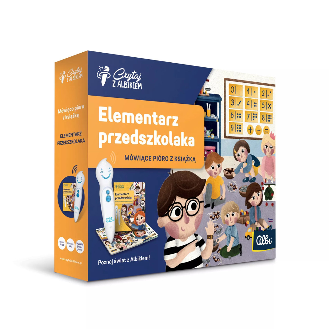 Zestaw Elementarz Przedszkolaka - Mówiące Pióro z Książką - Czytaj z Albikiem - Albi