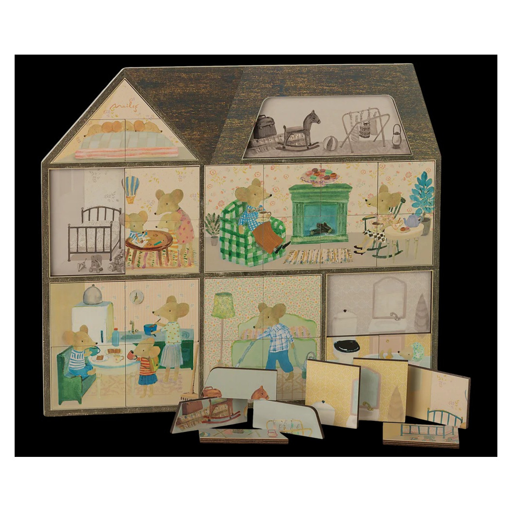 WYPRZEDAŻ Drewniana Układanka/Puzzle Farmhouse 31 elementów - Maileg