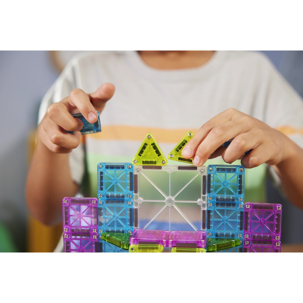 microMAGS XL 55 - Podróżne Klocki Magnetyczne 55 elementów - Magna-Tiles