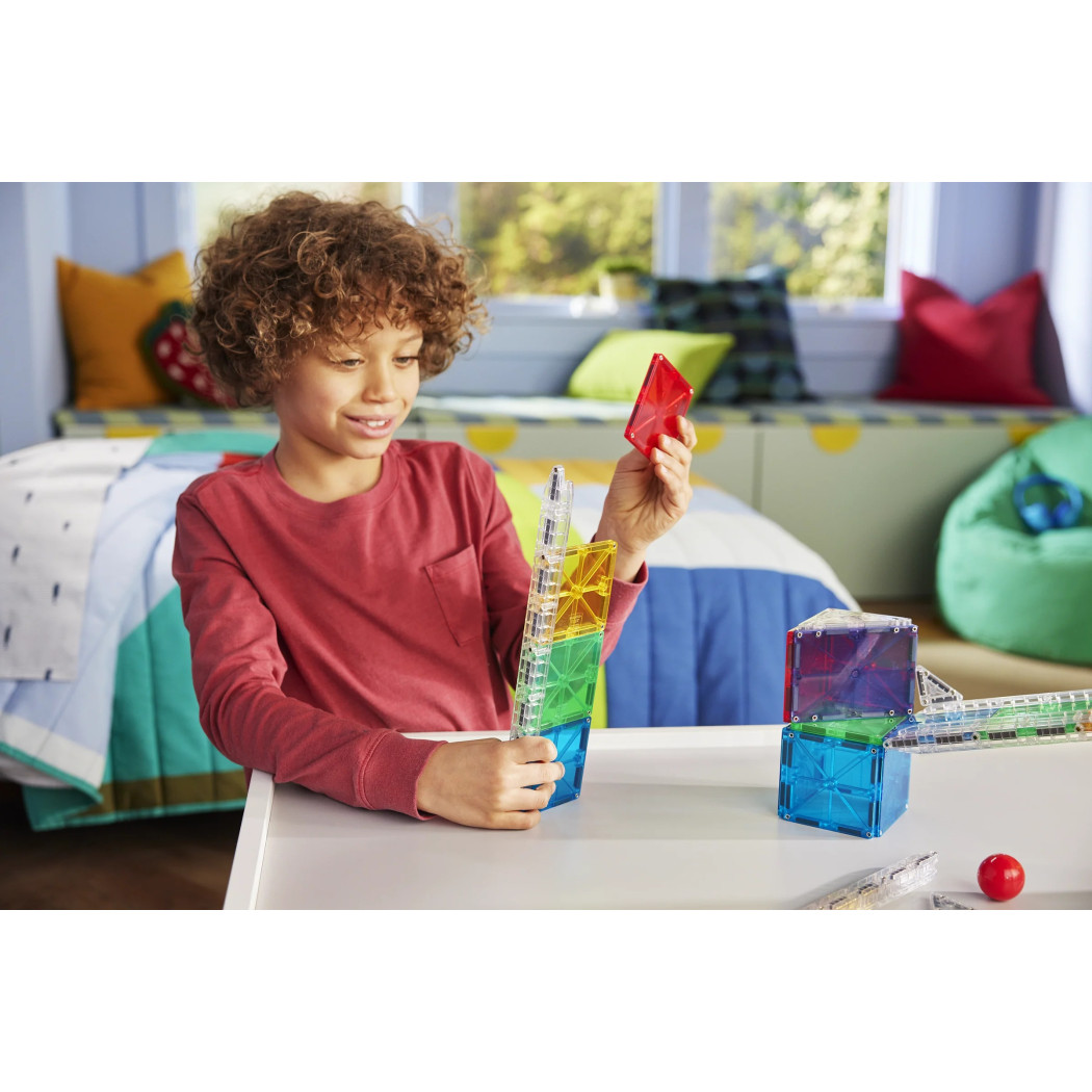 Rail Racers - Kulodrom - Magnetyczny Tor Kulkowy - Klocki Magnetyczne 33 elementy - Magna-Tiles