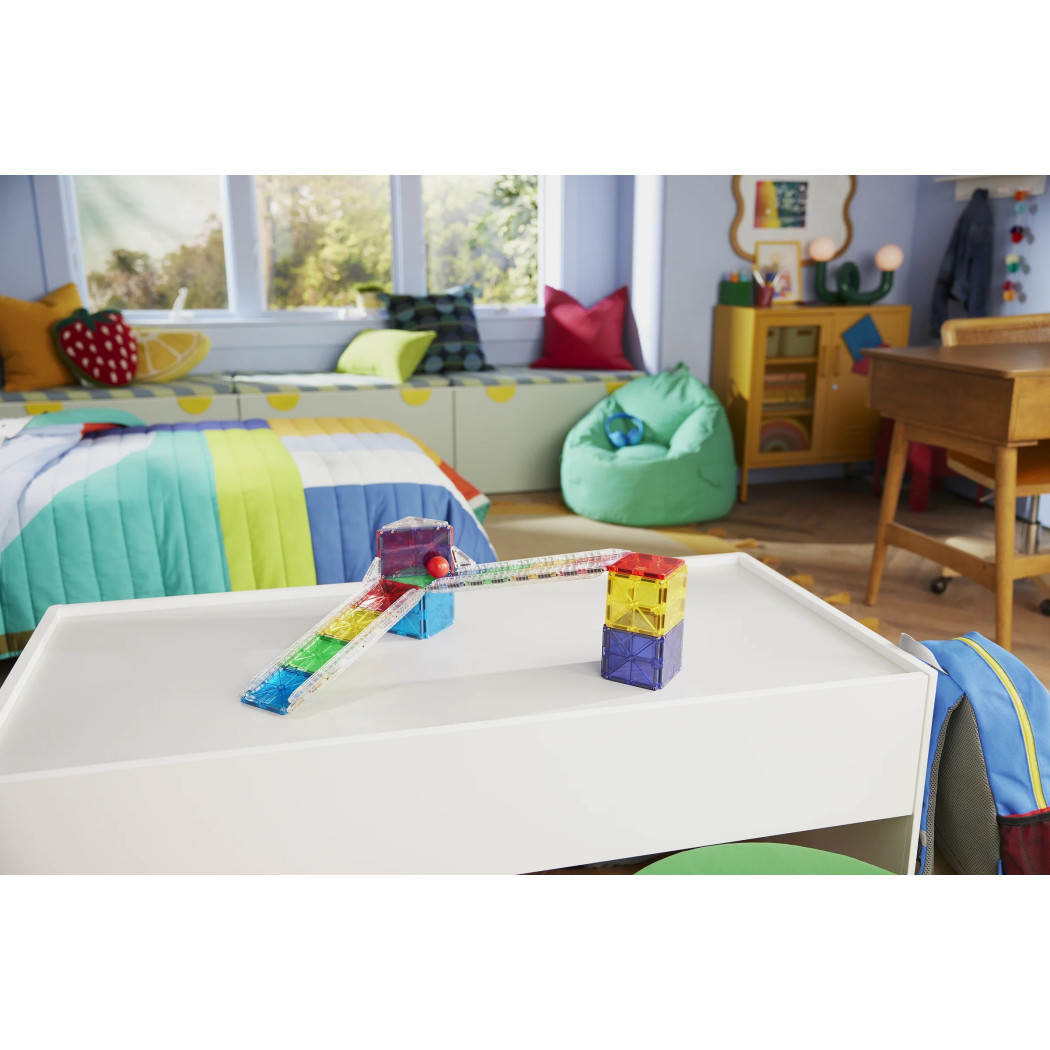 Rail Racers - Kulodrom - Magnetyczny Tor Kulkowy - Klocki Magnetyczne 33 elementy - Magna-Tiles