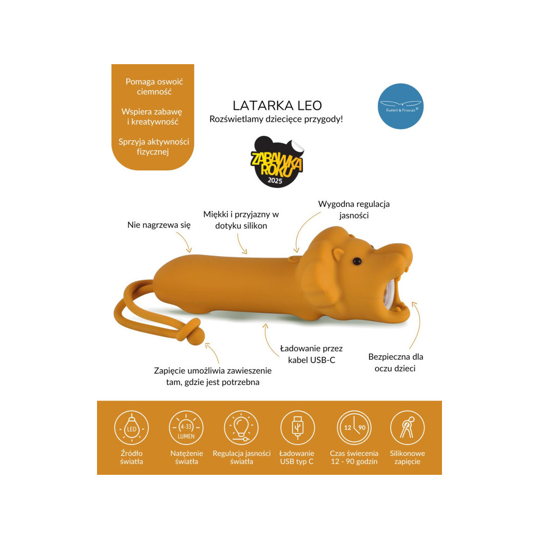 Latarka Lew LEO - Rabbit & Friends