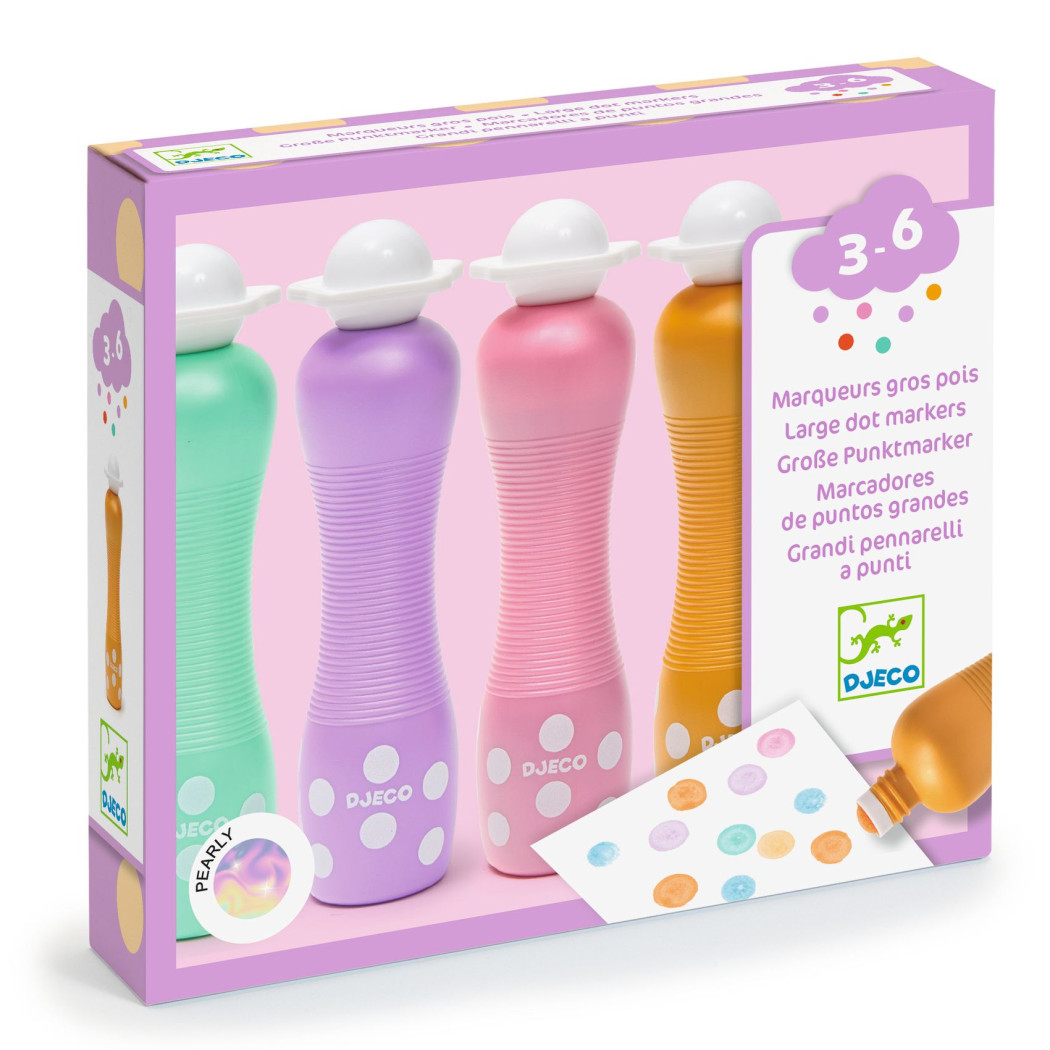 Perłowe Markery Stempelkowe Dla Maluchów - 4 kolory - Djeco