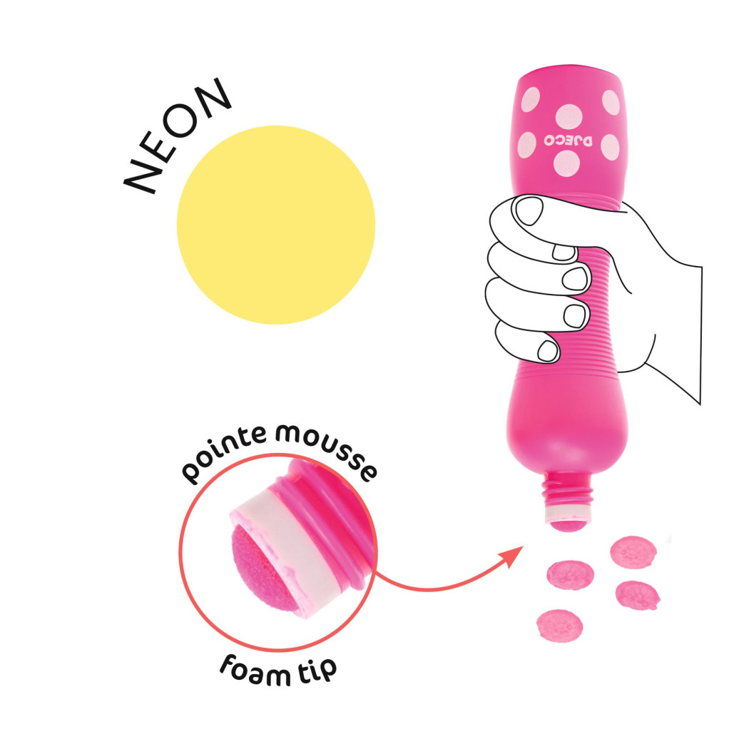 Neonowe Markery Stempelkowe Dla Maluchów - 4 kolory - Djeco