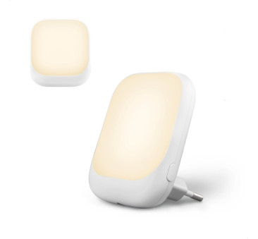 Lampka Nocna do Kontaktu z Czujnikiem Zmierzchu - Biała - Zazu