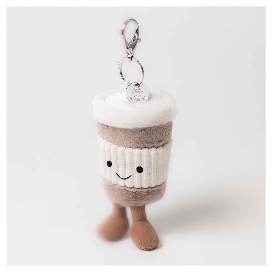 Breloczek Zabawny Kubeczek Kawy - Pluszowa Zabawka 18 cm - Maskotka Przytulanka Brelok - JellyCat