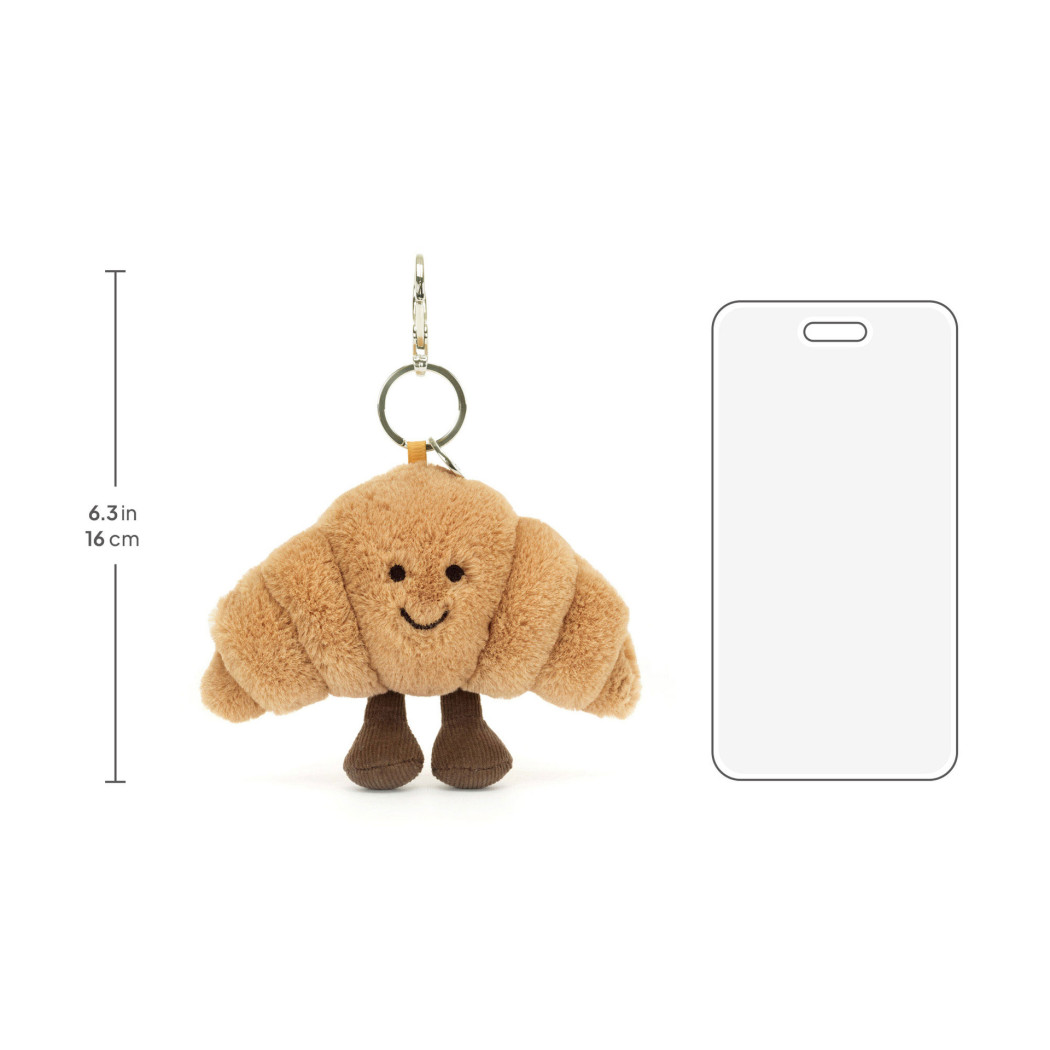 Breloczek Wesoły Croissant - Pluszowa Zabawka 16 cm - Maskotka Przytulanka Brelok - JellyCat