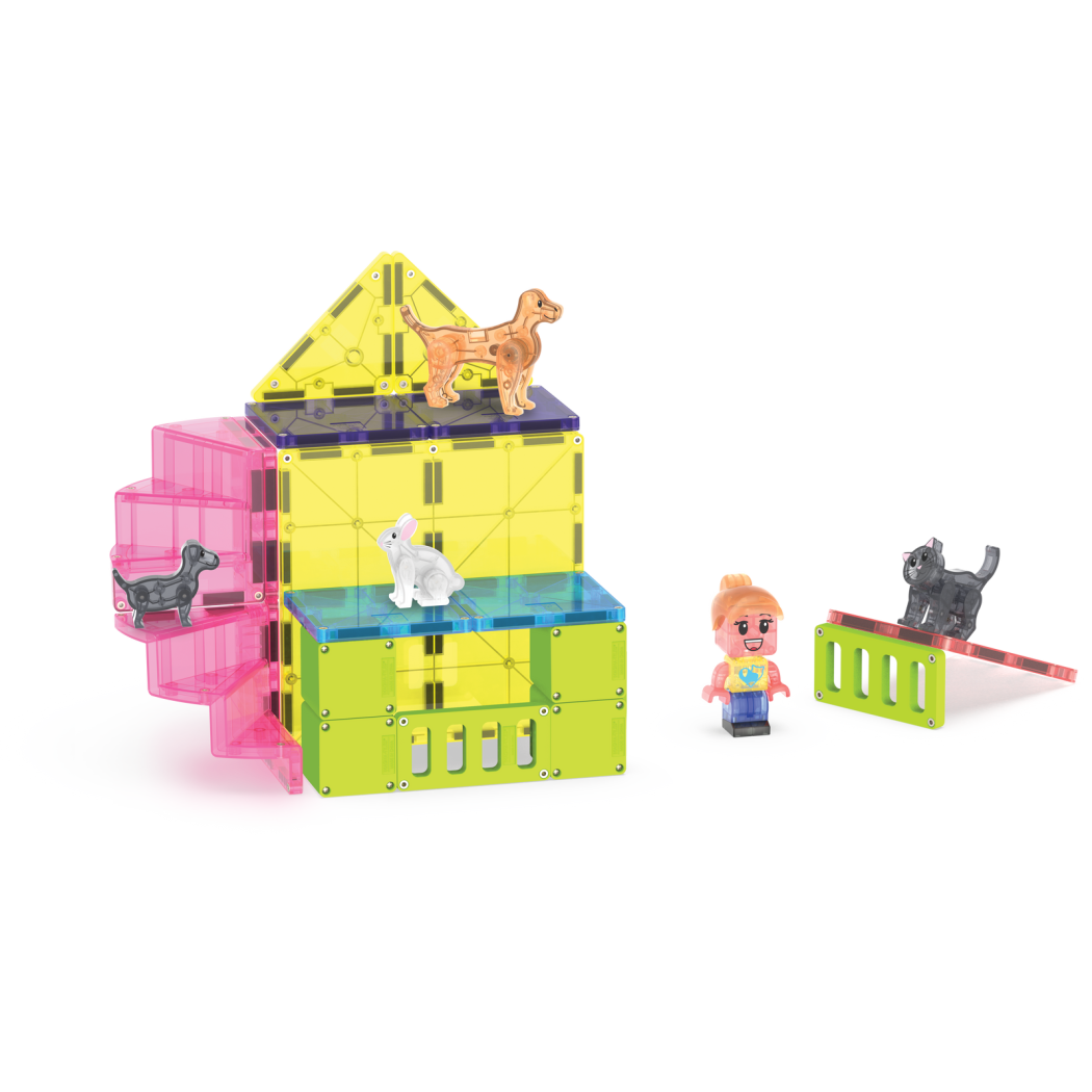 PROMOCJA Plac Zabaw dla Zwierząt - Pet Playhouse - Klocki Magnetyczne 50 elementów - Magna-Tiles