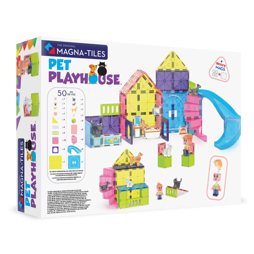 PROMOCJA Plac Zabaw dla Zwierząt - Pet Playhouse - Klocki Magnetyczne 50 elementów - Magna-Tiles