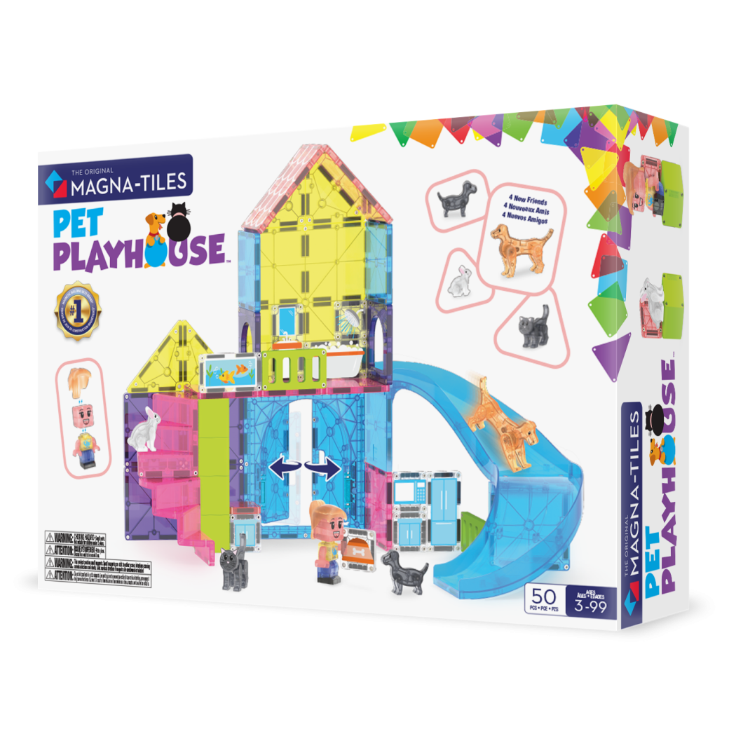 PROMOCJA Plac Zabaw dla Zwierząt - Pet Playhouse - Klocki Magnetyczne 50 elementów - Magna-Tiles