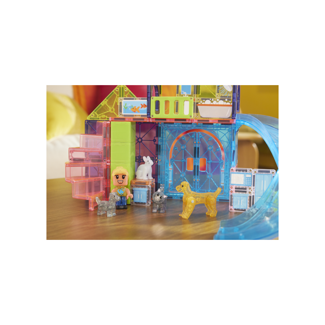 PROMOCJA Plac Zabaw dla Zwierząt - Pet Playhouse - Klocki Magnetyczne 50 elementów - Magna-Tiles