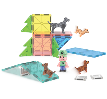 Wybieg dla Szczeniaczków i Piesków - Puppy Park - Klocki Magnetyczne 27 elementów - Magna-Tiles