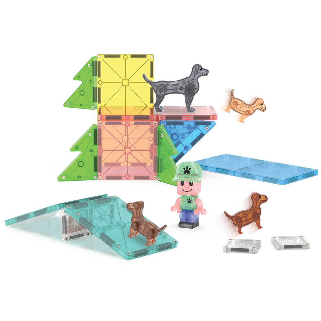 Wybieg dla Szczeniaczków i Piesków - Puppy Park - Klocki Magnetyczne 27 elementów - Magna-Tiles