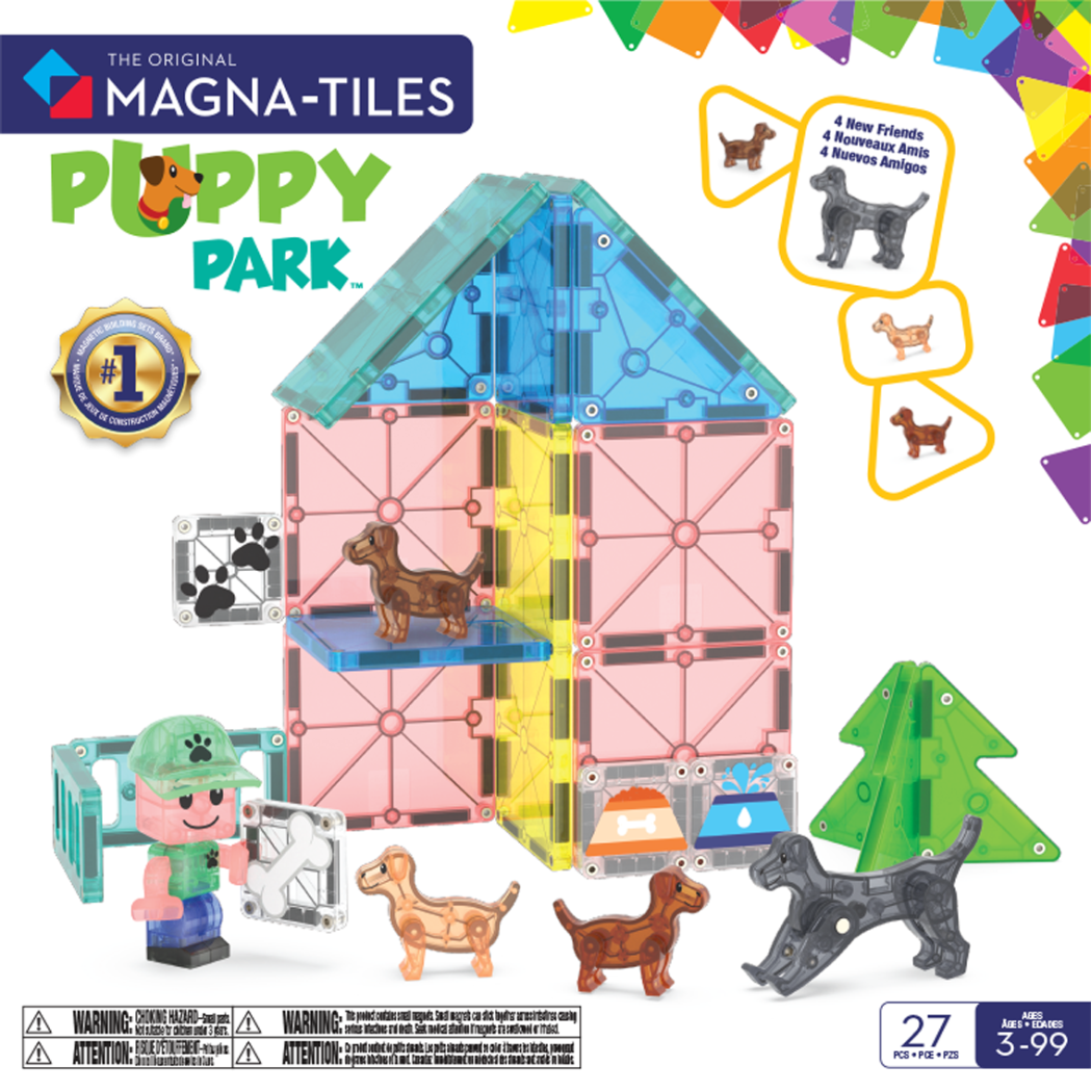 Wybieg dla Szczeniaczków i Piesków - Puppy Park - Klocki Magnetyczne 27 elementów - Magna-Tiles