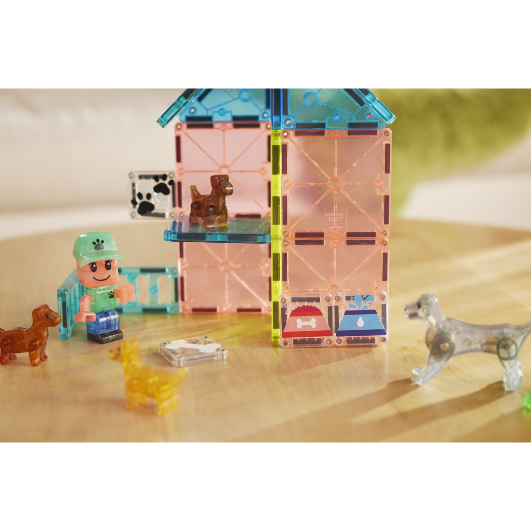Wybieg dla Szczeniaczków i Piesków - Puppy Park - Klocki Magnetyczne 27 elementów - Magna-Tiles