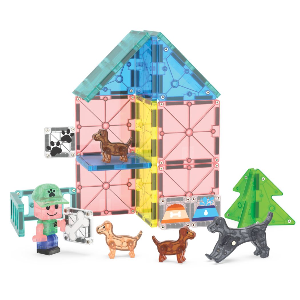 Wybieg dla Szczeniaczków i Piesków - Puppy Park - Klocki Magnetyczne 27 elementów - Magna-Tiles